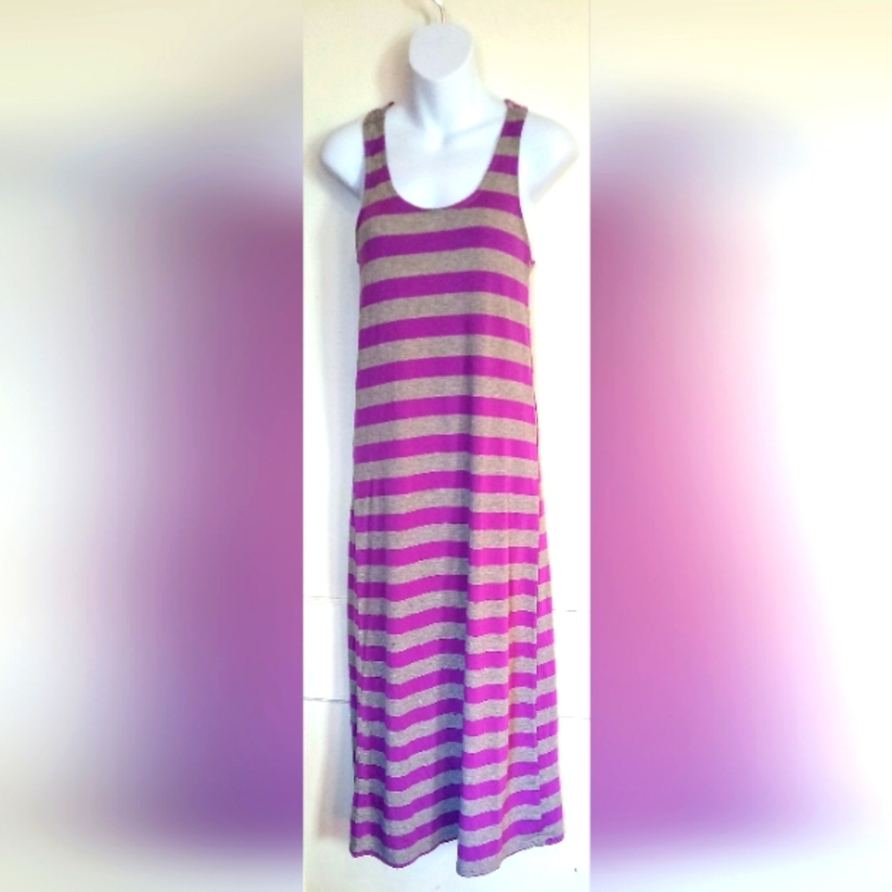 🛍BUNDLE ONLY🛍ACE FASHION LADIES PURPLE AND GRAY TANK MAXI DRESS
